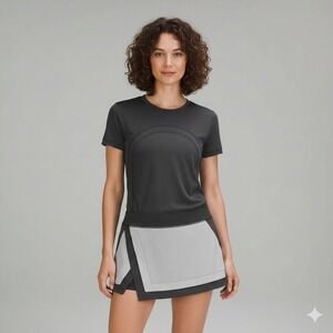 Lululemon Athletica Skirt Size 10 Black Grey Athletic Tennis Running